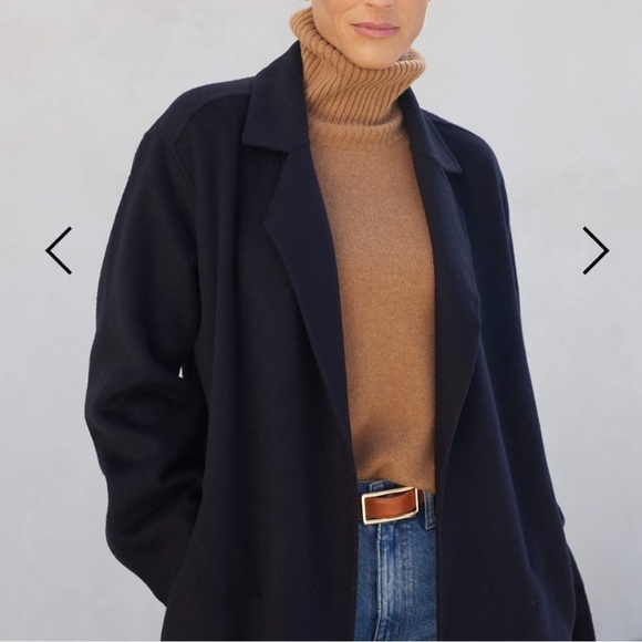 AYR The Closer Wool Coat- Navy - Size Small - Picture 6 of 7